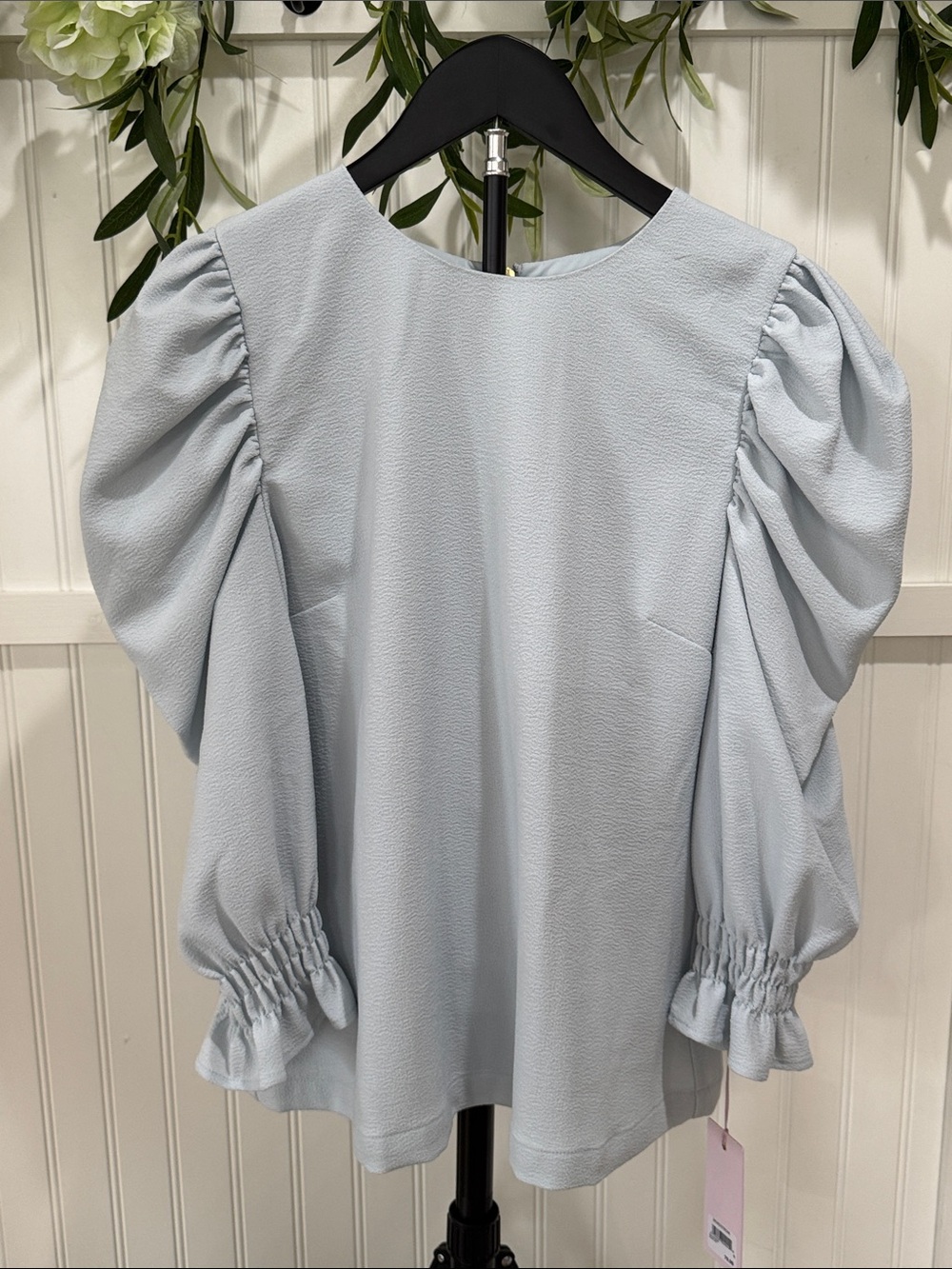 NWT!! #458 RACHEL PARCELL Light Blue Puff Sleeve Blouse